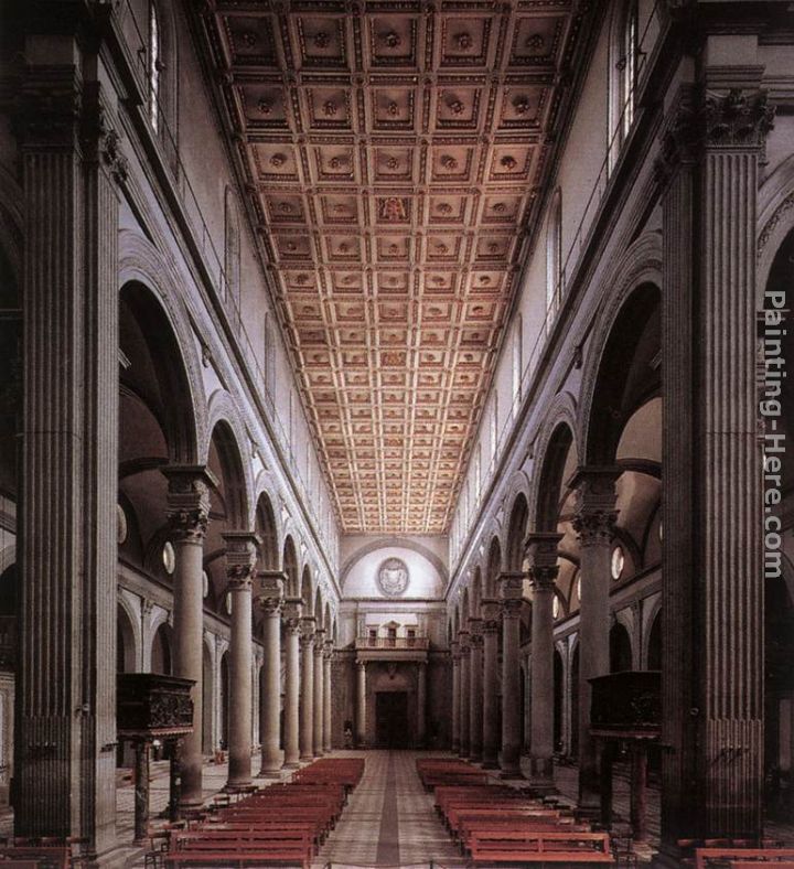 The nave of the church painting - Filippo Brunelleschi The nave of the church art painting
